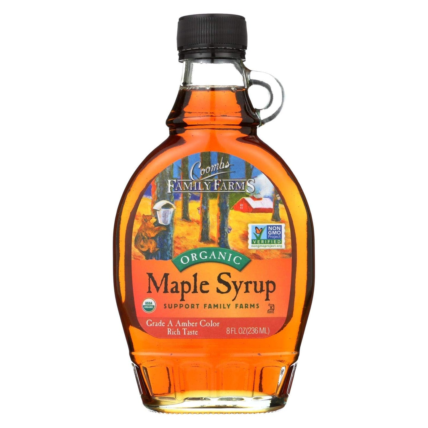 Coombs Family Farms High Standard Dark Amber Maple Syrup  8-Ounce Glass Bottles (Case Of 12)