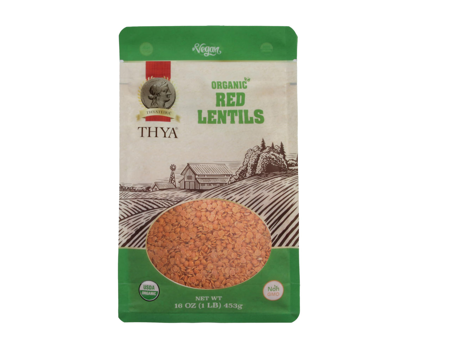 Thya Organic Red Split Lentils, 3 Lb (3 X 1 Lb Packs)