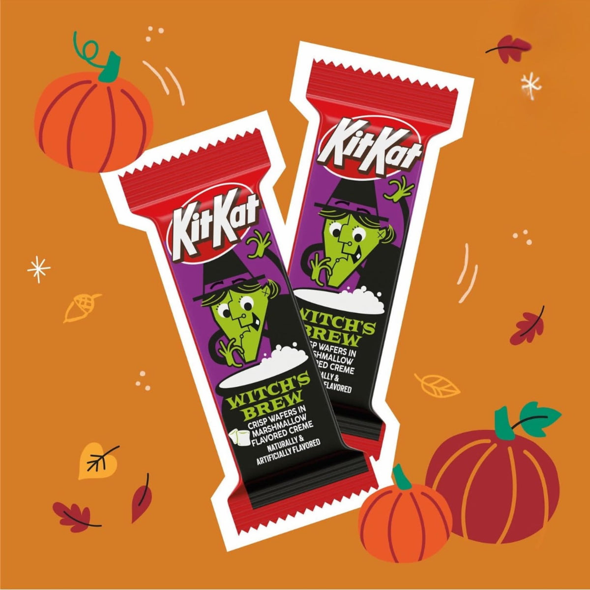 Kit Kat Halloween Candy Bundle  Witchs Brew and Ghost Toast Snack Size  Limited Edition  2 Bags