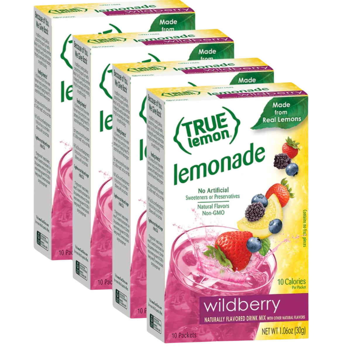 True Lemon Wildberry Lemonade, True Citrus, 10 Count (Pack Of 4)