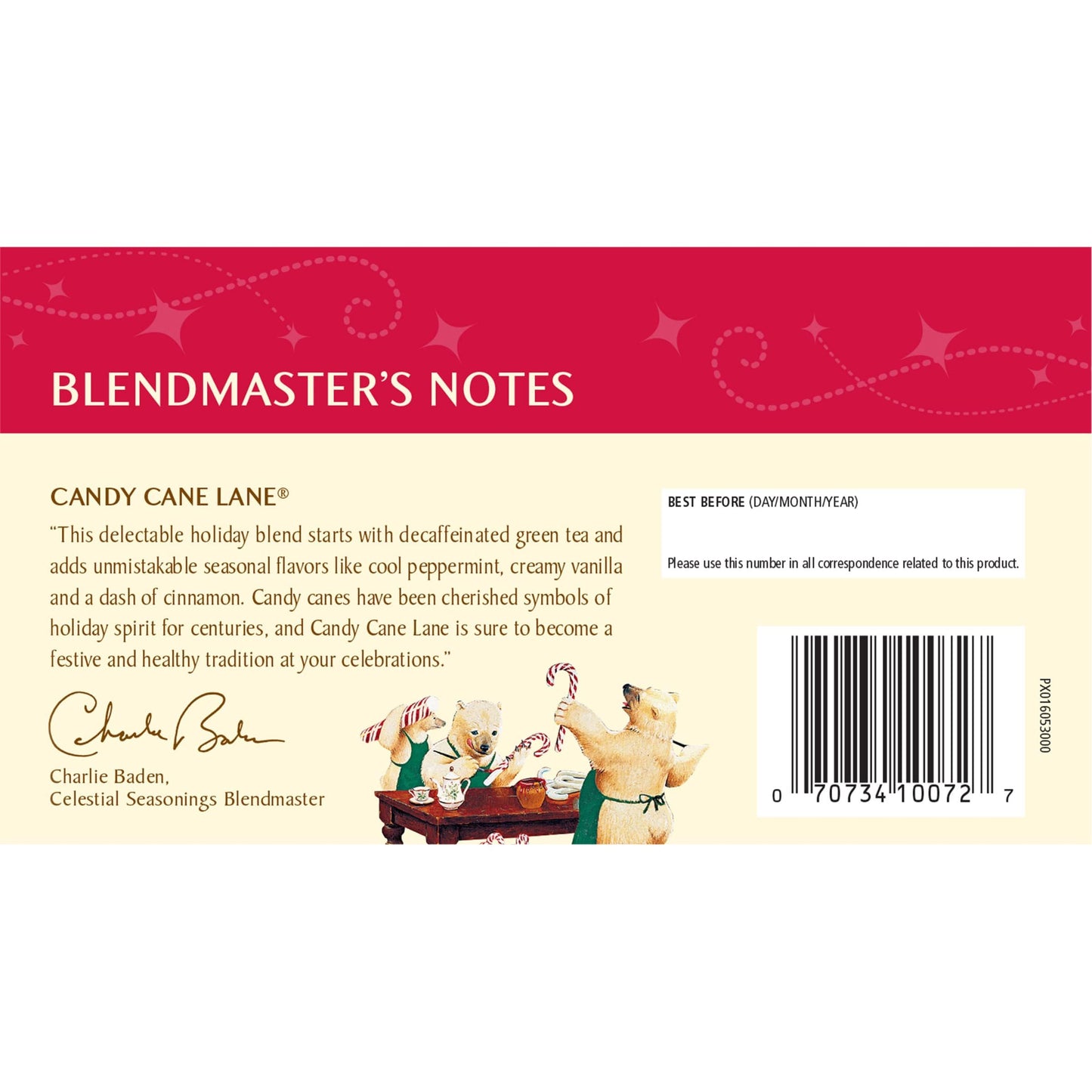 Celestial Seasonings Green Tea, Decaffeinated, Candy Cane Lane, 18 Count (Pack of 6)
