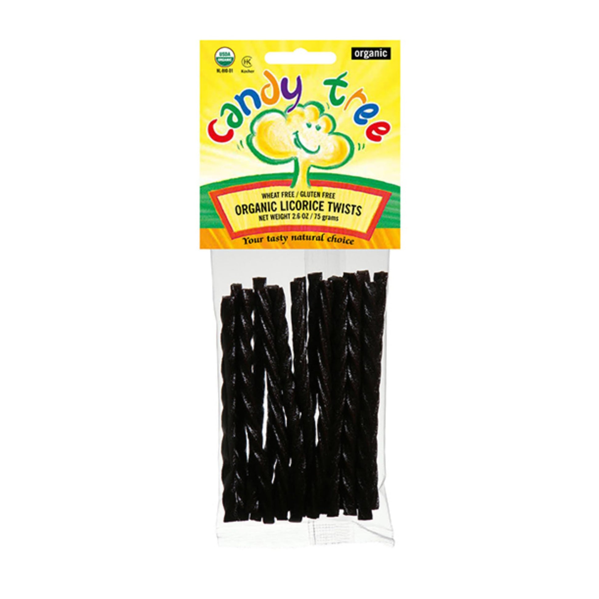 Candy Tree Organic Licorice Twists 4 packs 75 grams | Your Tasty Natural Choice | Wheat and Gluten free | Natural | Certified Or