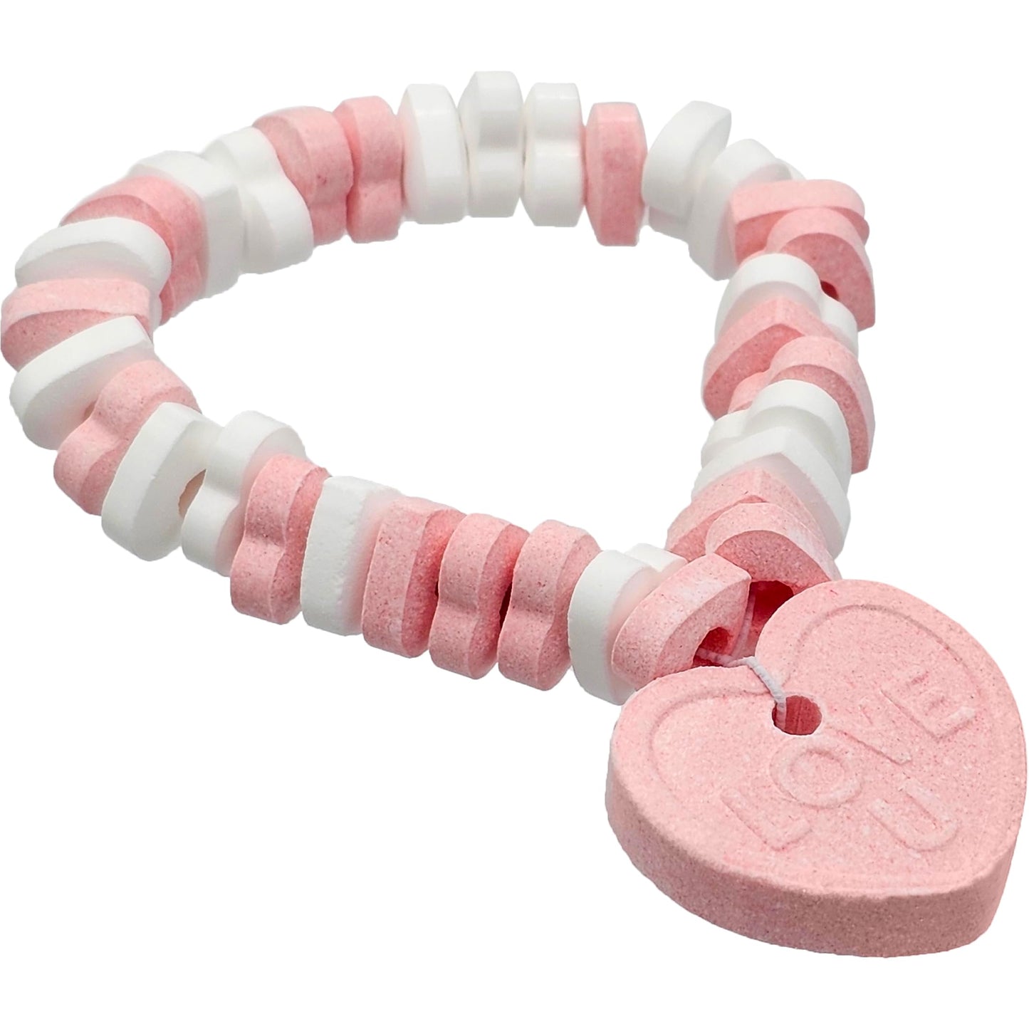 Fruidles Stretchable Valentines Heart Candy Necklace, Multicolor Fruit-Flavored Chewables for Party Favors, 18g Necklace (72-Pac