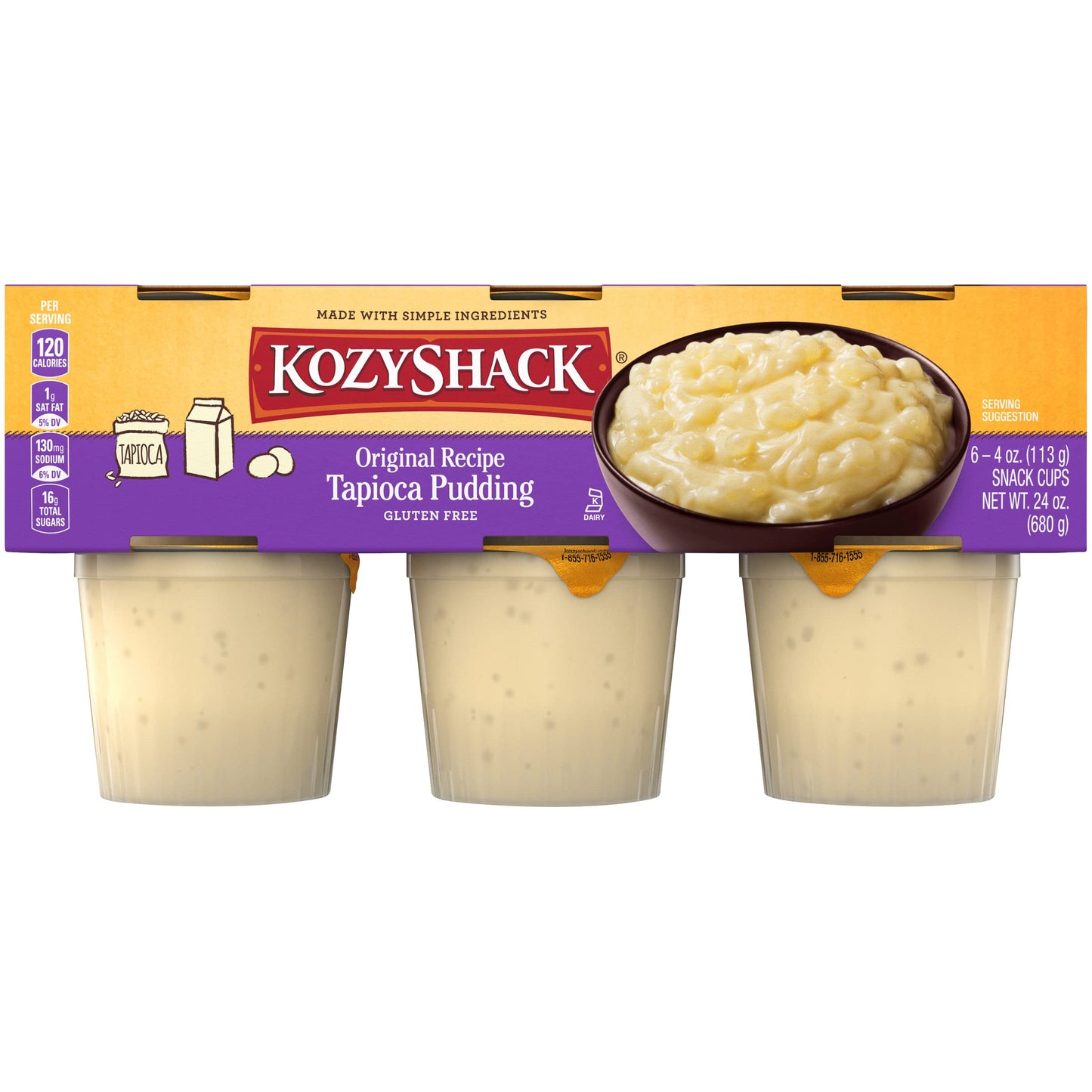 Kozy Shack Tapioca Pudding Multipack, 23.92 Oz, 6 Count
