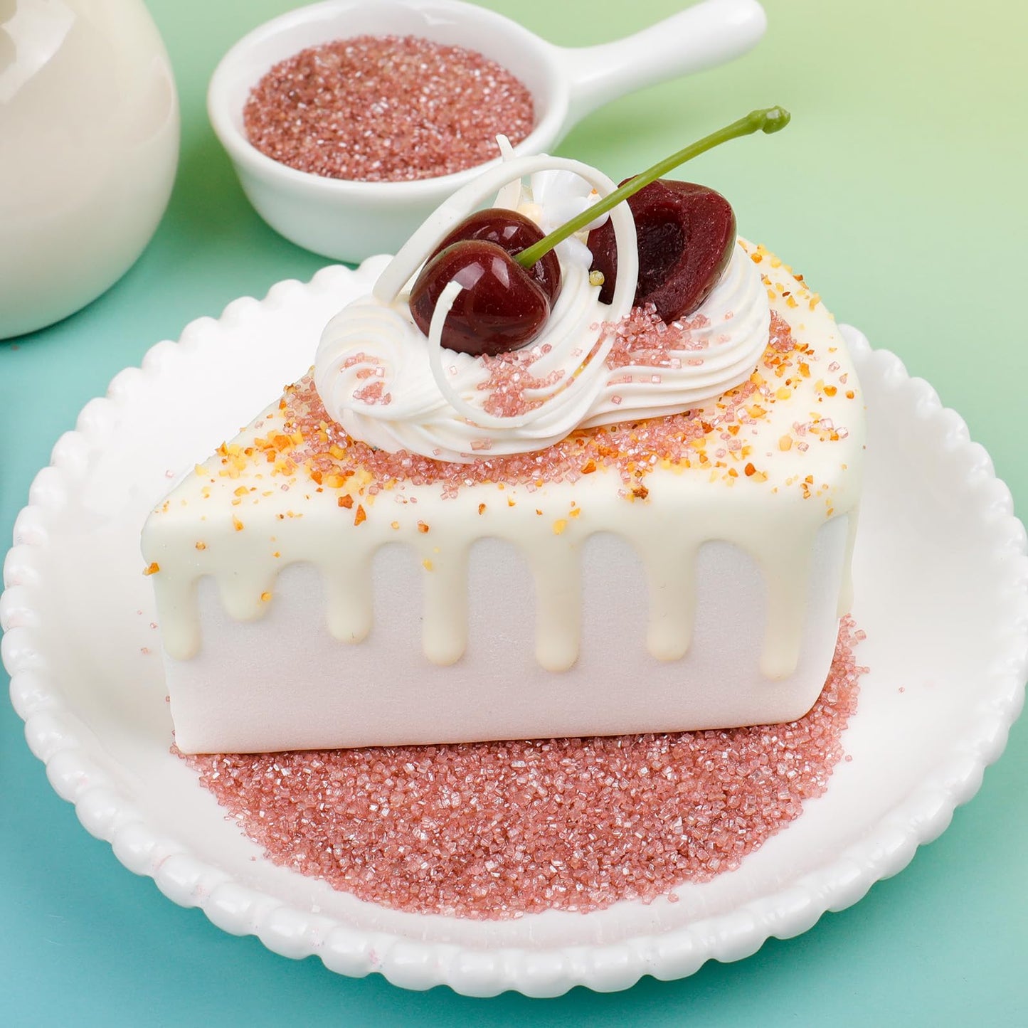 Rose Gold Sanding Sugar Sprinkles, 4.6 oz Edible Sparkling Sugar Crystals for Baking Topping, Cupcakes, Cookies, Ice Cream & Cak