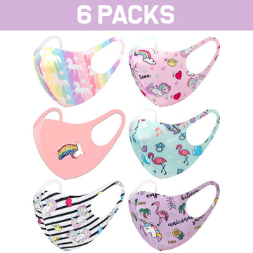 Cbc Crown 6 Pack Unisex Children Dust Protection, Breathable, Washable And Reusable Face Masks, Boys & Girls (6 Pack, Set Xxiii)