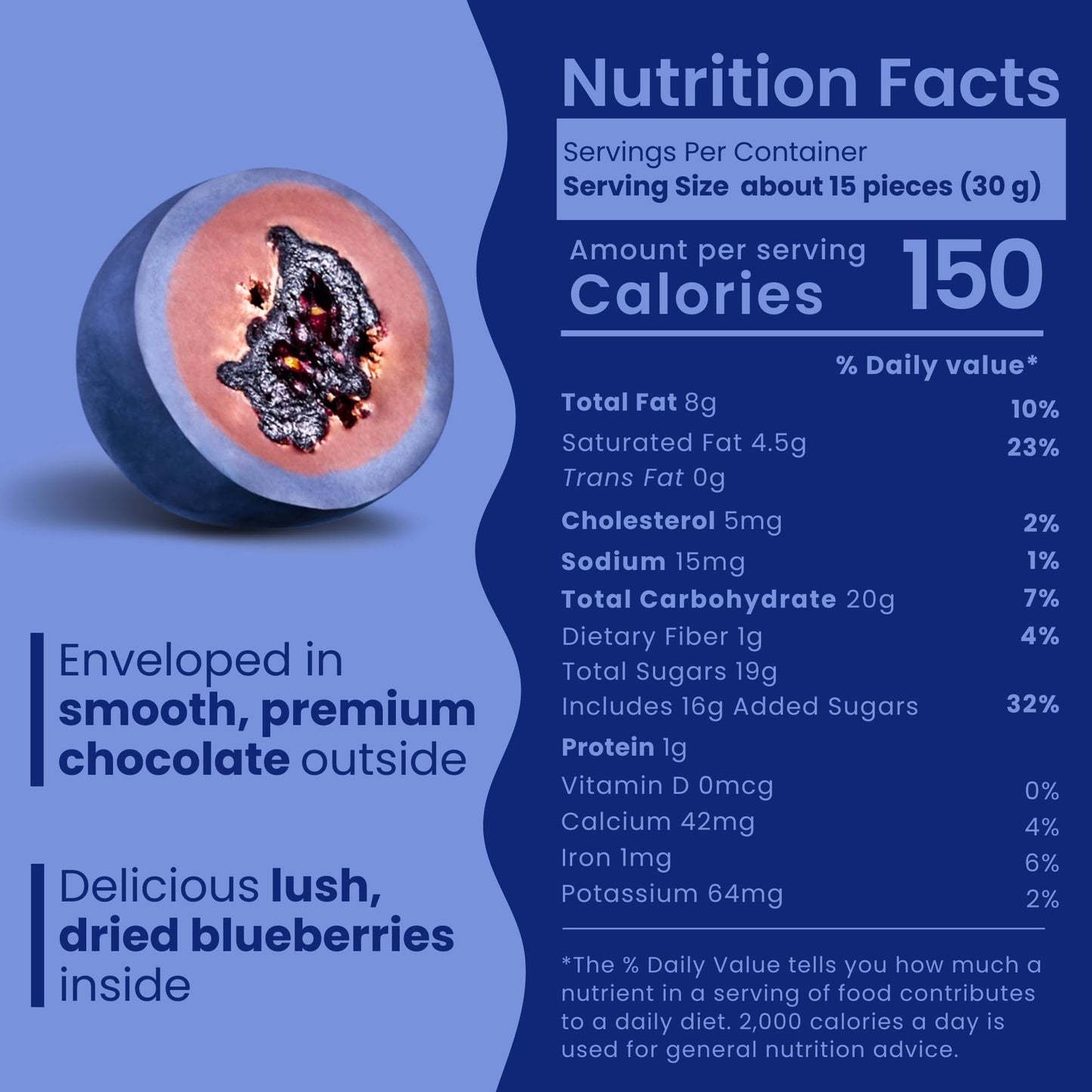 Nutic Milk Chocolate Covered Blueberries, 1Lb Gourmet Candy, Perfect for Gifts, Made in USA