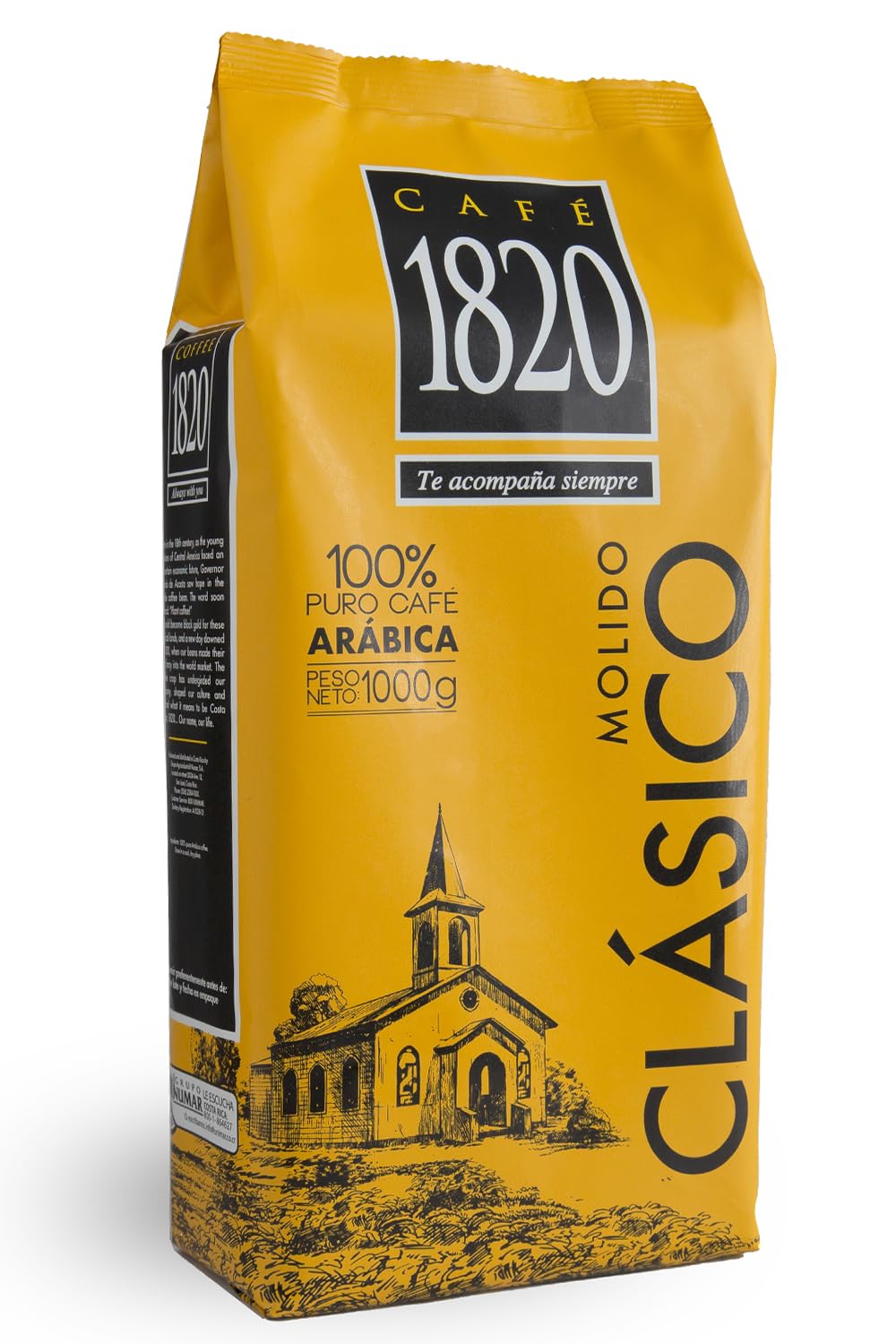 Caf? 1820 Classic  Top-Grade Costa Rican Ground Coffee  100% Arabica  Dark Roast  High Altitude Blend With Aroma & Fruity Notes  32 Oz