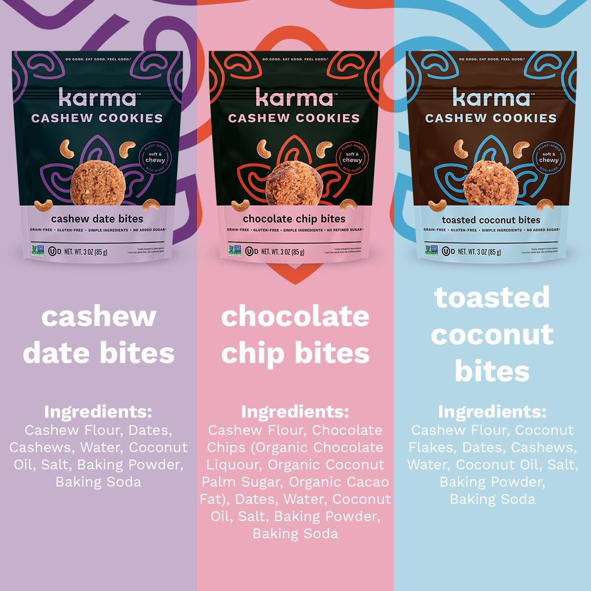 Toasted Coconut Cashew Cookie Bites By Karma Nuts, Naturally Sweetened, Gluten-Free, Soft & Chewy Bite-Sized Cookies, Limited In