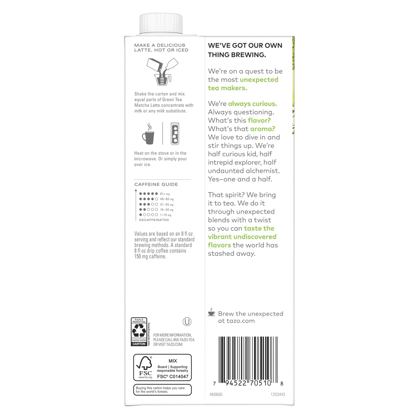 TAZO Green Tea Matcha Latte Concentrate, Sweetened with Honeydew Melon & Tropical Fruit, 32 Fl Oz (Pack of 2)