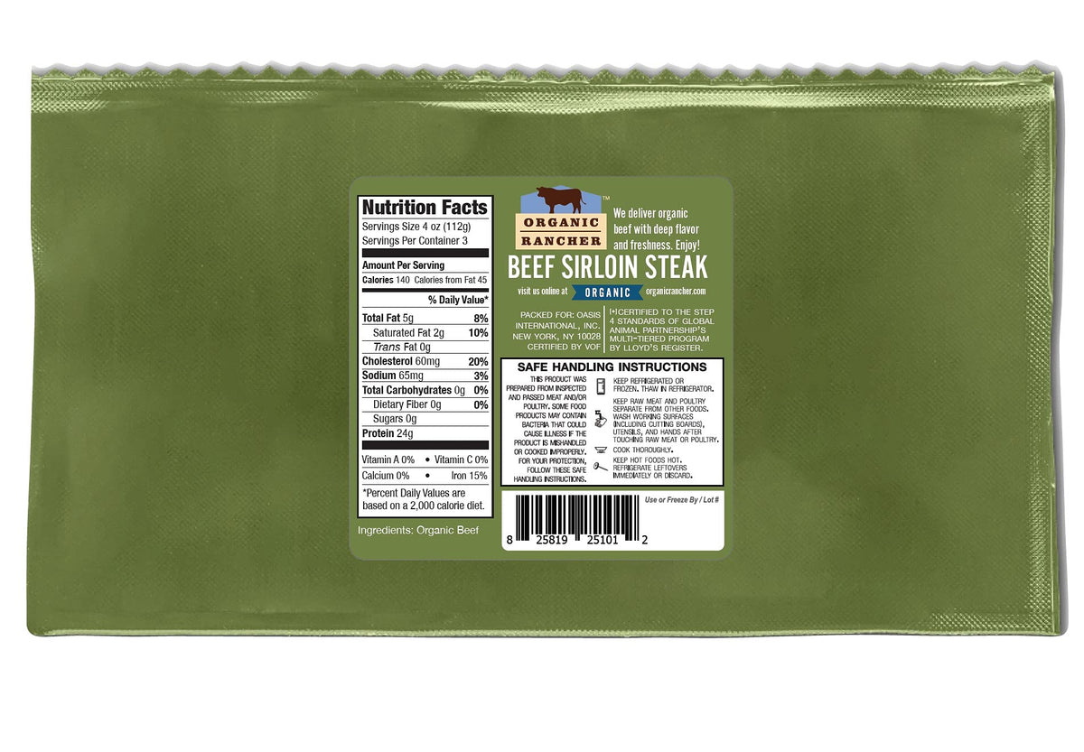 Organic Rancher Organic Beef Top Sirloin Steak, 12 Oz