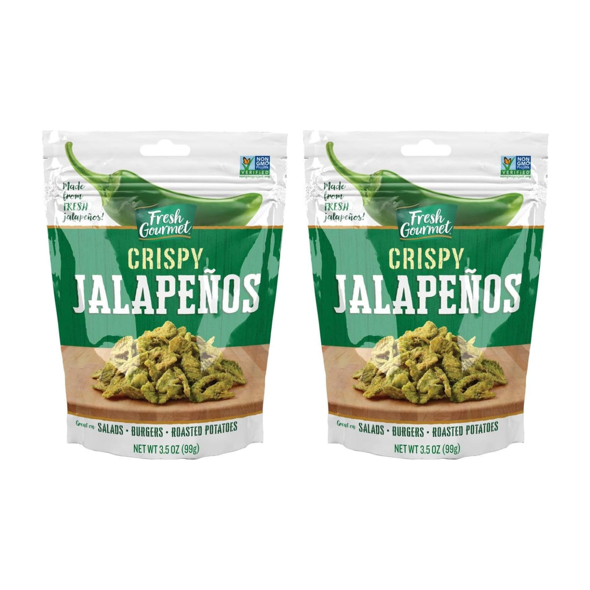 Fresh Gourmet Lightly Salted Crispy Jalapenos 3.5 Ounce (Pack of 2)