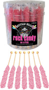 Buffalo Bills Cherry (Pink) Rock Candy On A Stick (36-Ct Tub Pink Rock Candy Crystal Sticks)