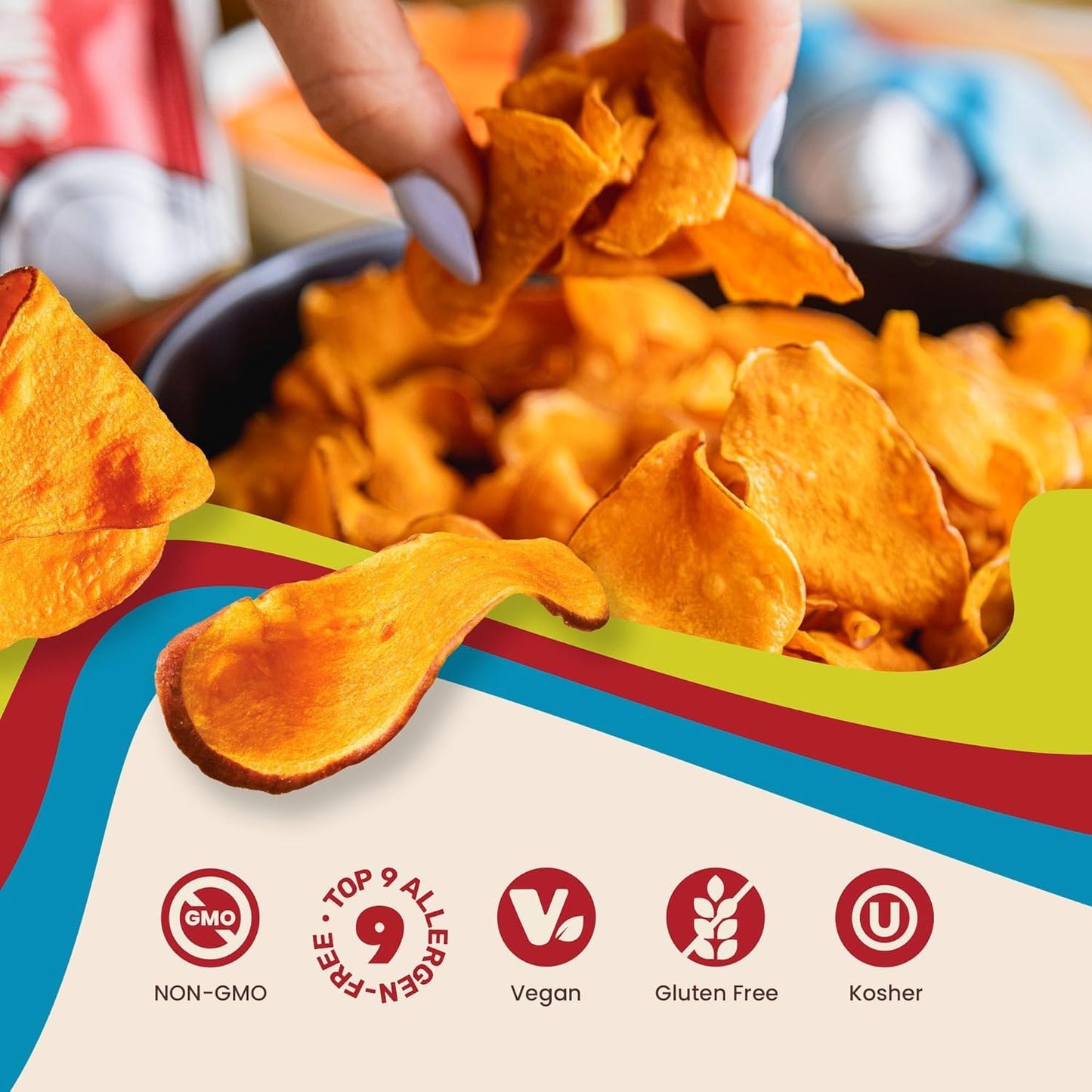 Jacksons Sweet Potato Kettle Chips, Sea Salt, Vegan, Gluten Free, 1.5 Ounce (Pack of 18)