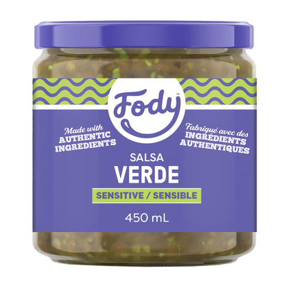 Fody Foods Salsa Verde, 16 Oz, Garlic and Onion Free, Low FODMAP Certified, Gut & IBS Friendly, Vegan, Non-GMO, Gluten Free, Ket