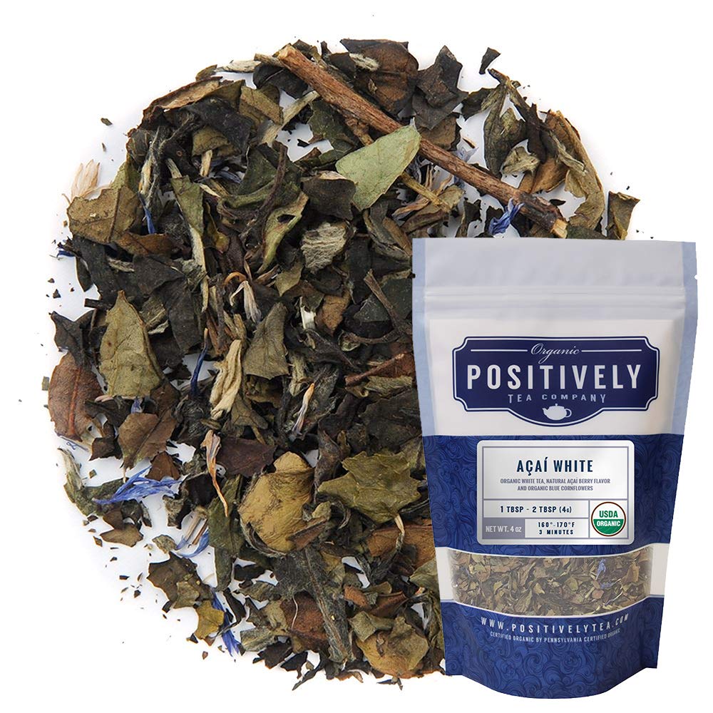 Organic Positively Tea Company Açaí White Tea Loose Leaf 4 Ounce