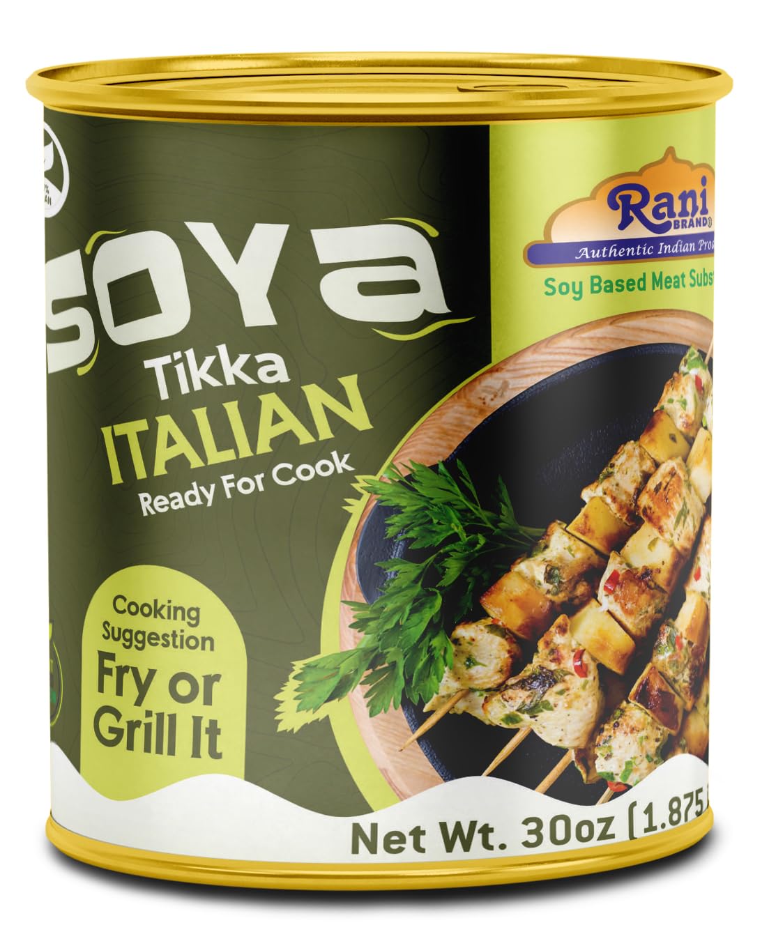 Rani Soya Tikka Italian 30oz (1.875lbs) 850g Ready for Cook ~ Easy Open Lid | All Natural | Vegan | No Colors | NON-GMO | Kosher