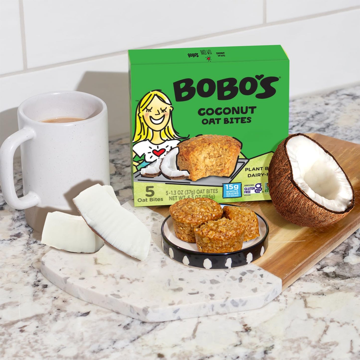 Bobos Oat Bites Coconut, 1.3 Ounce, 5 Count Pack, Model 123-D