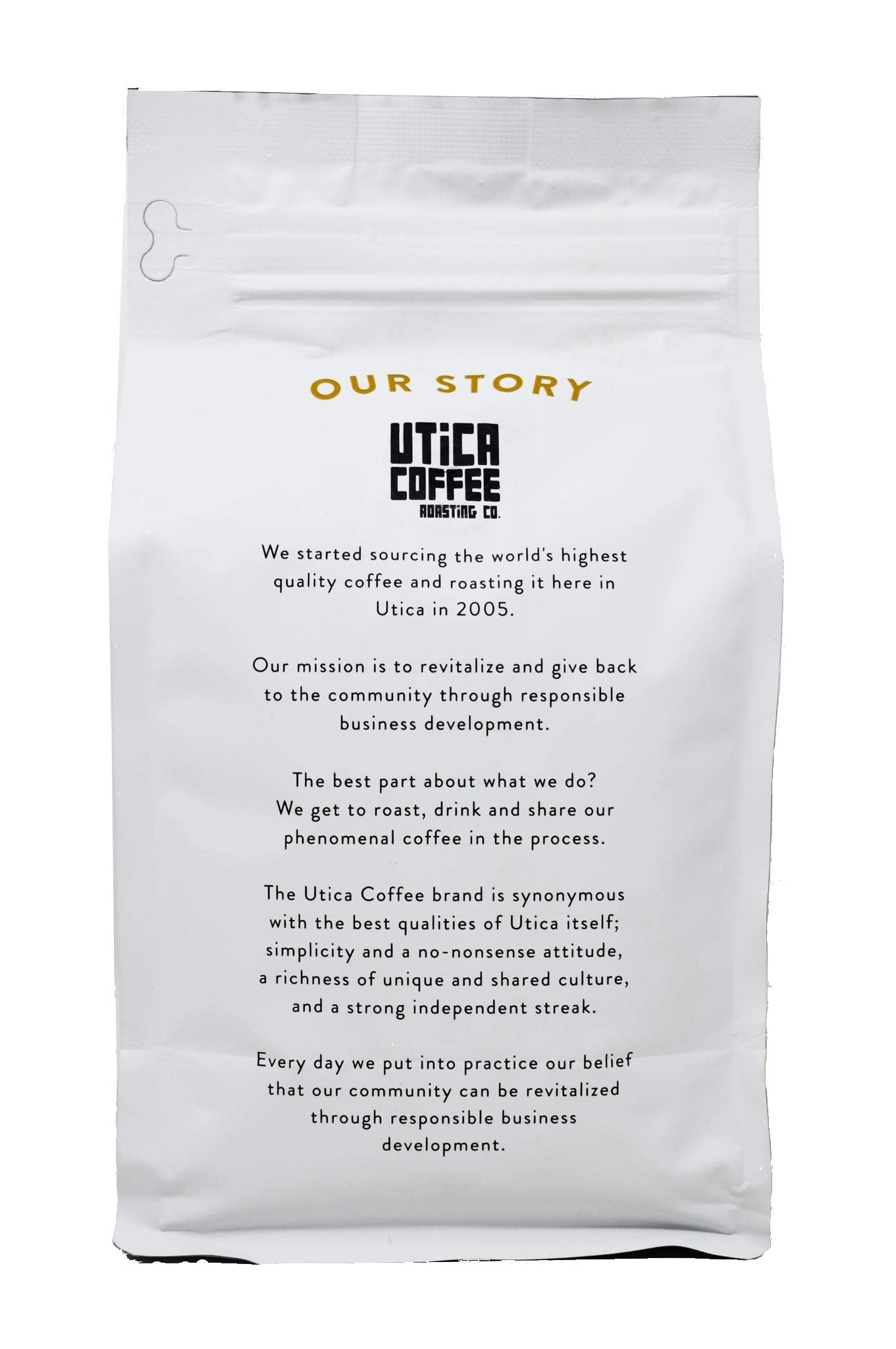 Utica Coffee Roasting Co. Adirondack Specialty Medium Roast Ground Coffee | 16 Oz Reclosable Bag