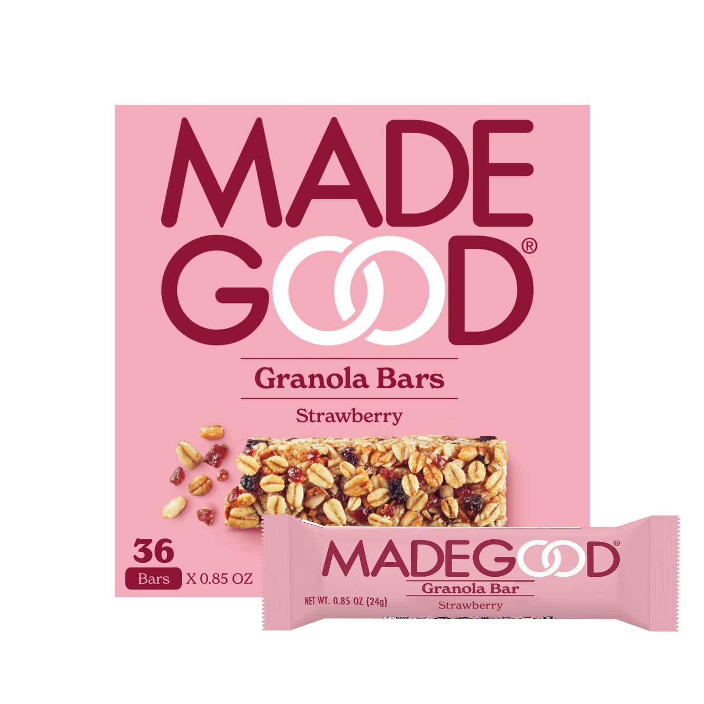 Madegood Strawberry Granola Bars (36 Count, 0.85Oz Each) Contain Nutrients From Vegetables, Gluten Free