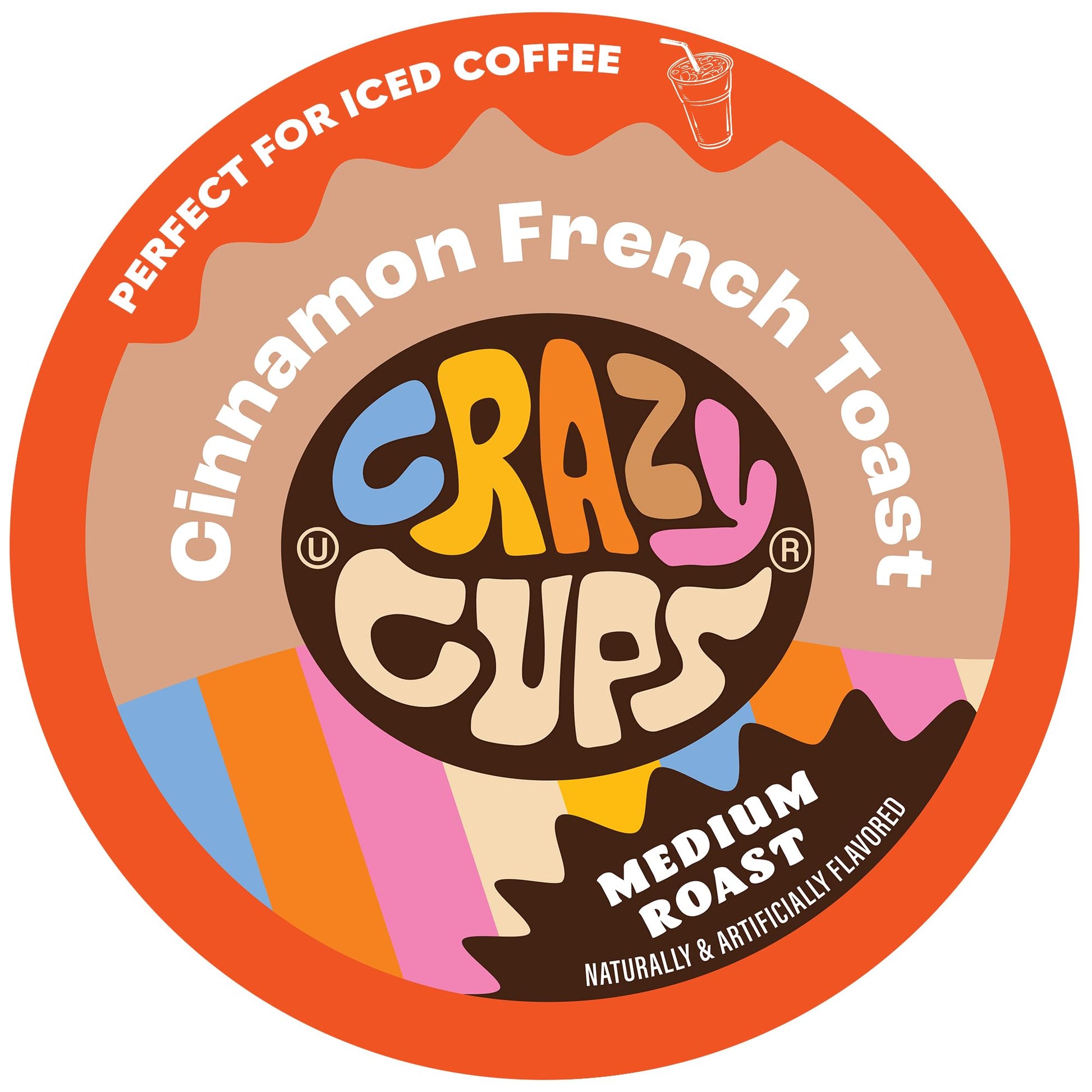 Crazy Cups Flavored Coffee Pods for Keurig, Cinnamon French Toast, 22 Count, Recyclable
