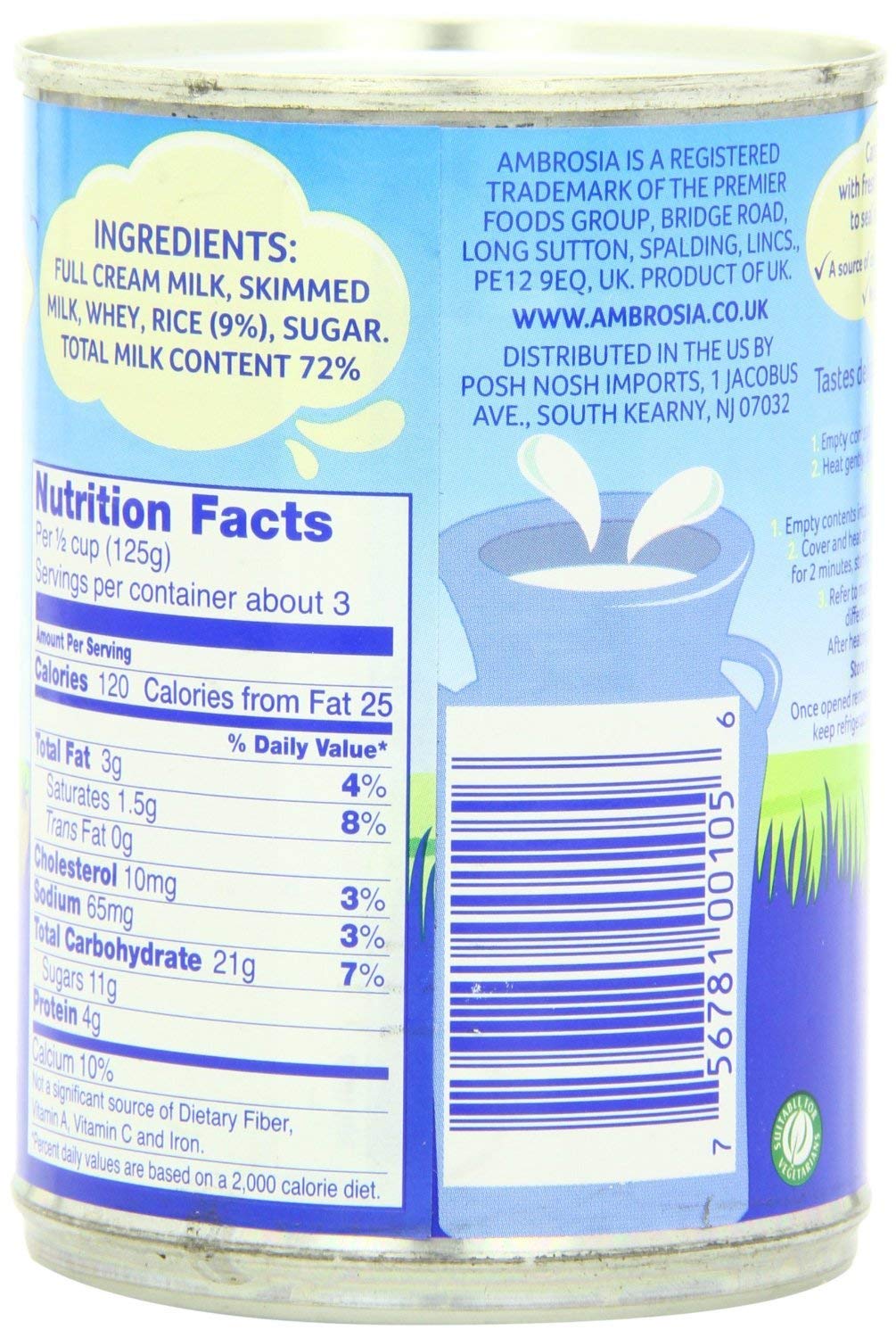 Ambrosia Devon Rice Pudding, 14.1 Ounce Cans (Pack Of 12)