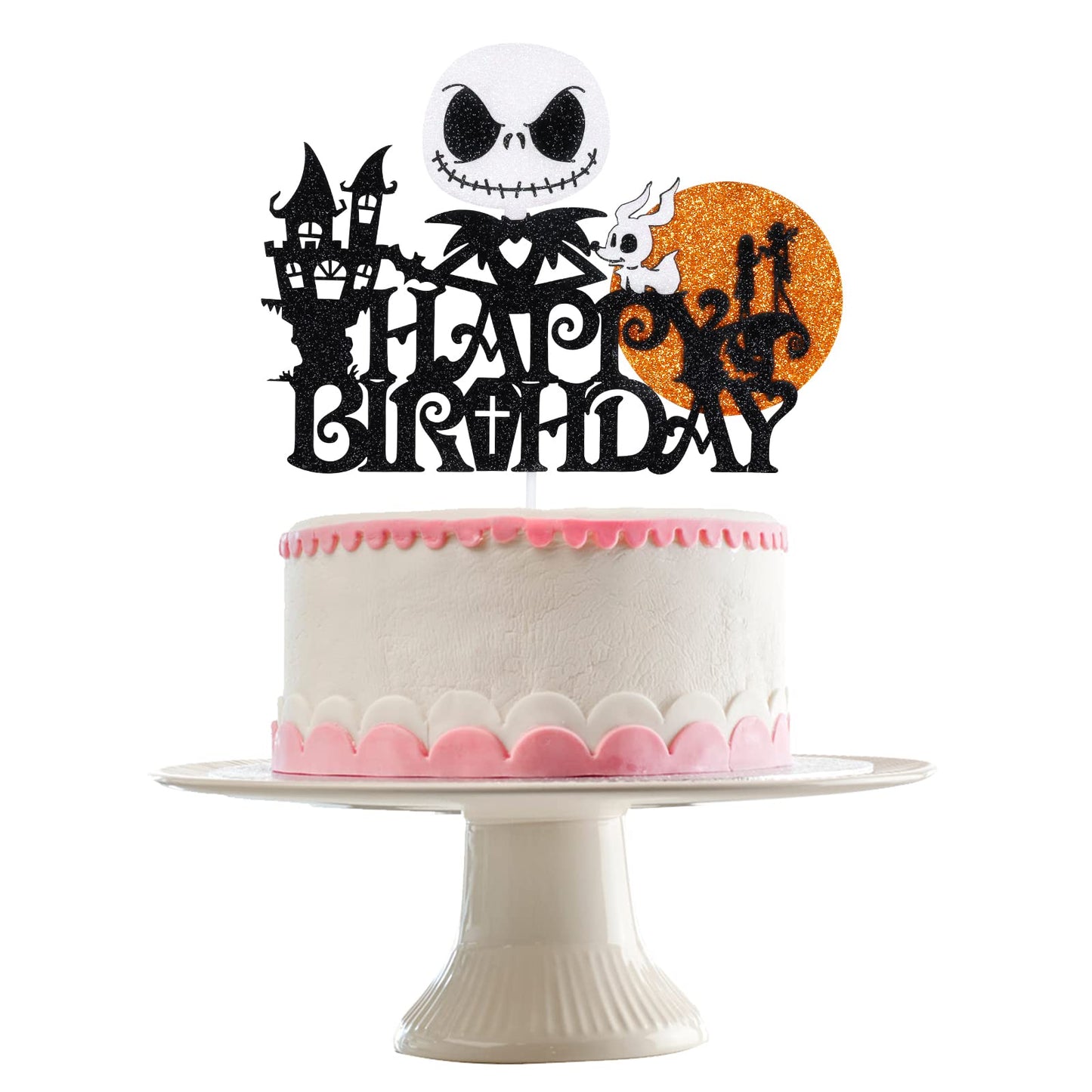 Jack Skellington Happy Birthday Cake Topper Nightmare Before Christmas Birthday Cake Topper Halloween Horrible Birthday Cake Top