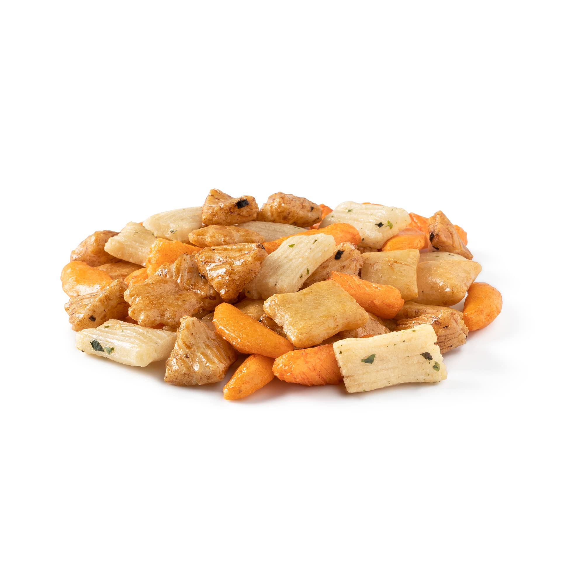 NUTS - U.S. Oriental Rice Crackers, Crunchy & Spicy, No Artificial Colors, Non-GMO, 16 Ounce Resealable Bag