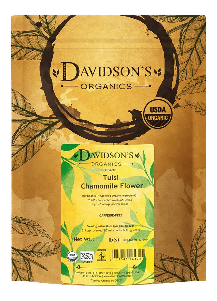 Davidsons Organics, Tulsi Chamomile Flower, Loose Leaf Tea, 16-Ounce Bag