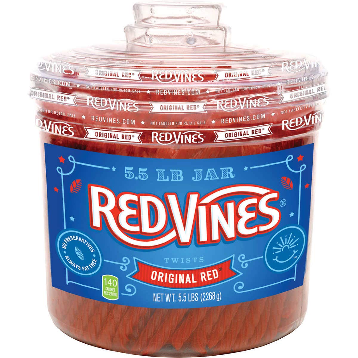 Red Vines- Original Red Twists, 5.5Lb Tub