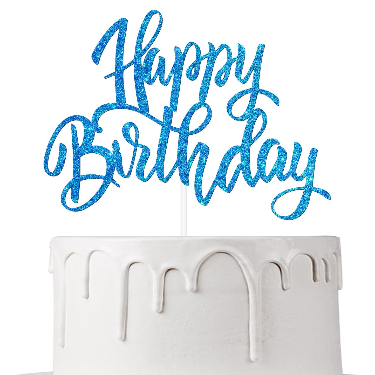 Notbadsys Birthday Cake Decorations, Gold Glitter Letters, Cake Topper, Blue, Model S1-1-(????)