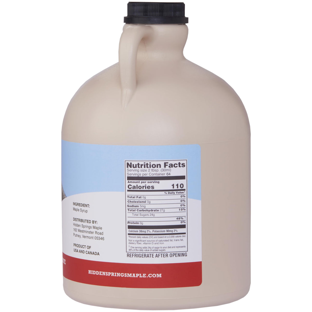Hidden Springs Maple Dark Half Gallon 100% Pure Maple Syrup Usa/Can, Bpa-Free Jug