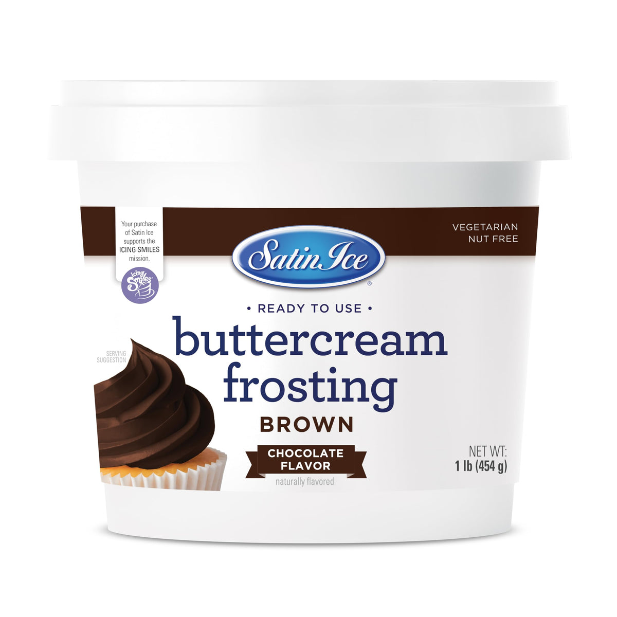 Satin Ice Brown Buttercream Frosting - 1lb - Pail