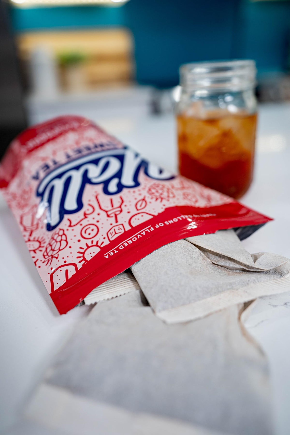 Yall Sweet Tea Raspberry Flavored Iced Tea Bags, 1 Gallon Size, 10 Bags Per Pack, Caffeinated, Quick Brew Southern Tea