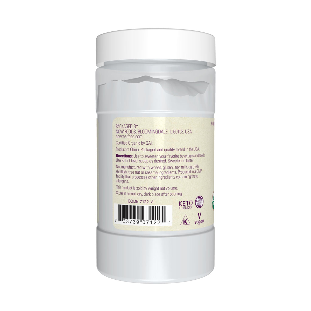 Now Real Food, Organic Monk Fruit Extract Powder, Zero-Calorie Sweetener, 3.7 Oz
