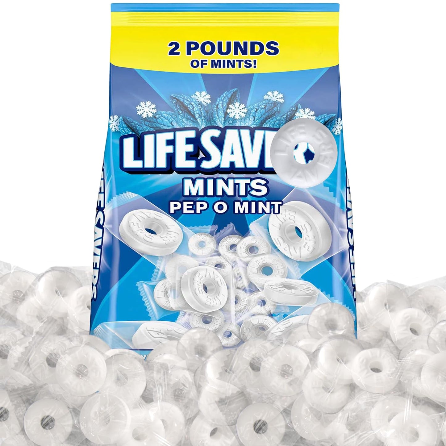 SWEETSIDE CANDY CO. Pep O Mint Hard Candy, 2lb Bulk Pack, Individually Wrapped, Refreshing Taste