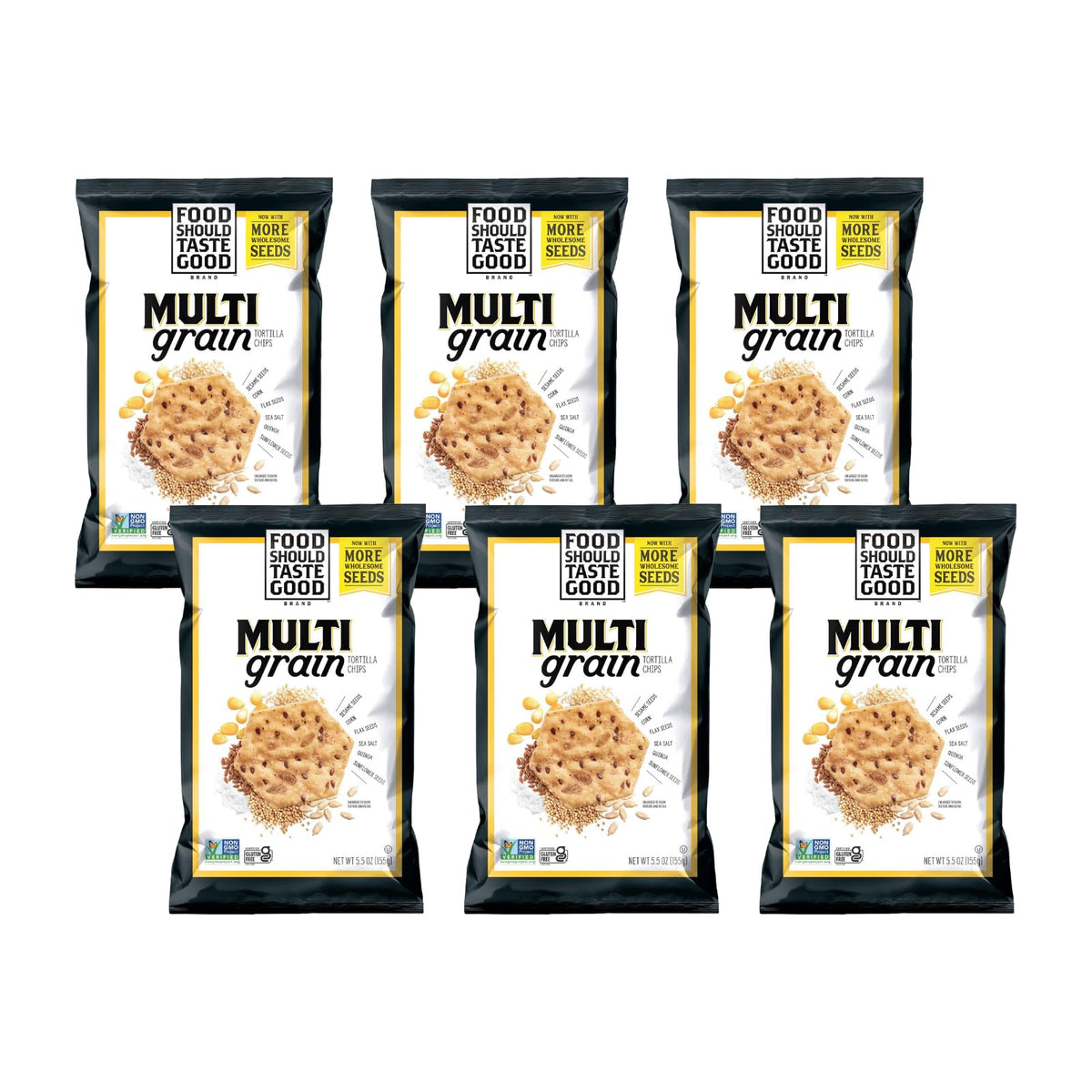 Food Should Taste Good Tortilla Chips, 5.5oz, Pack of 6 (Multigrain)