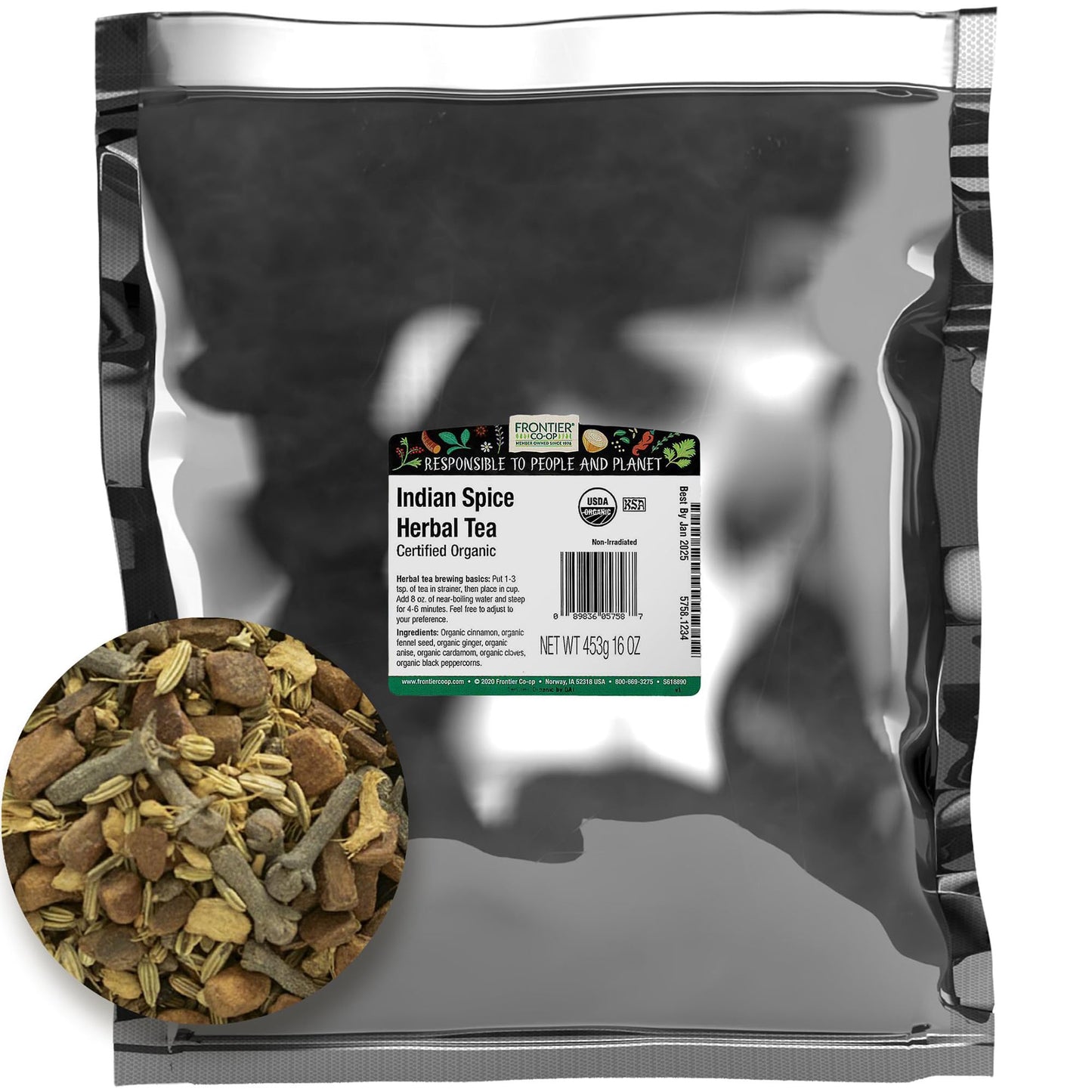 Frontier Co-Op Organic Indian Spice Herbal Tea 1Lb