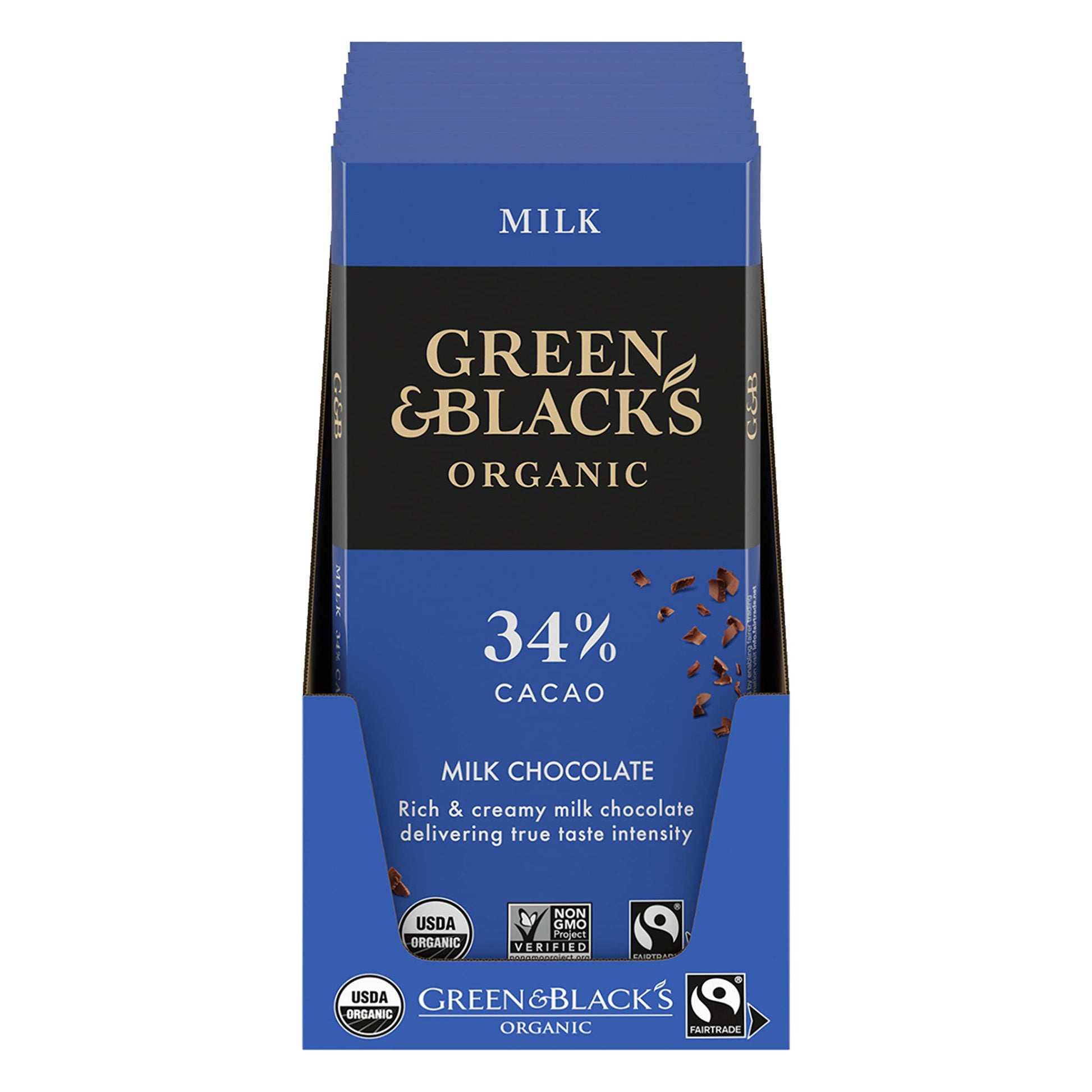 Green & BlackS Organic Milk Chocolate Bar  34% Cacao  10 - 3.17 Oz Bars