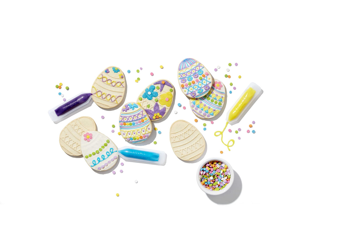 Create-A-Treat Decorate Your Own Colorful Eggs Cookie Kit 12.9 Oz. Kit Includes 8 Vainilla Egg Cookies