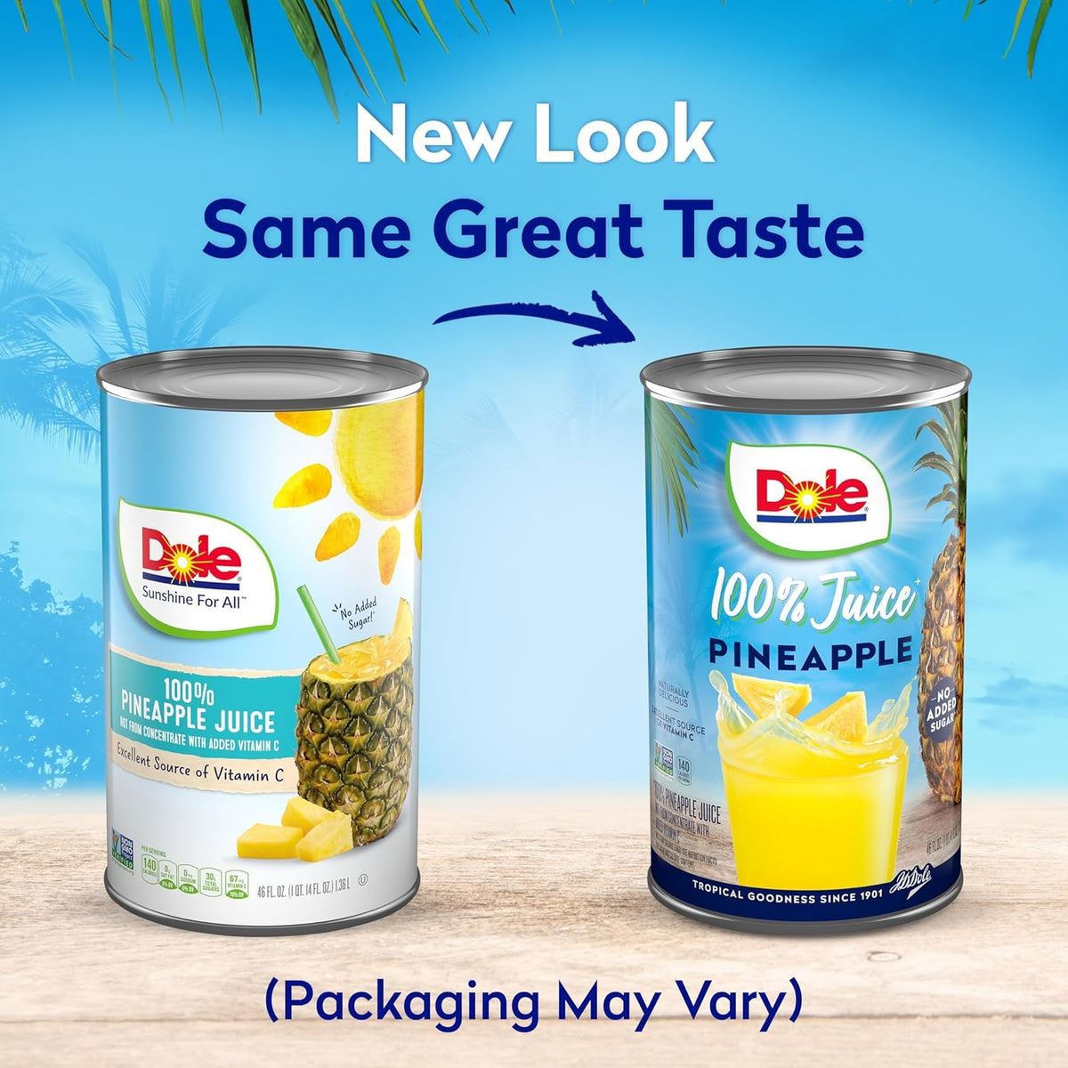Dole 100% Pineapple Juice, No Added Sugar, 46 Fl Oz Can, Excellent Source of Vitamin C