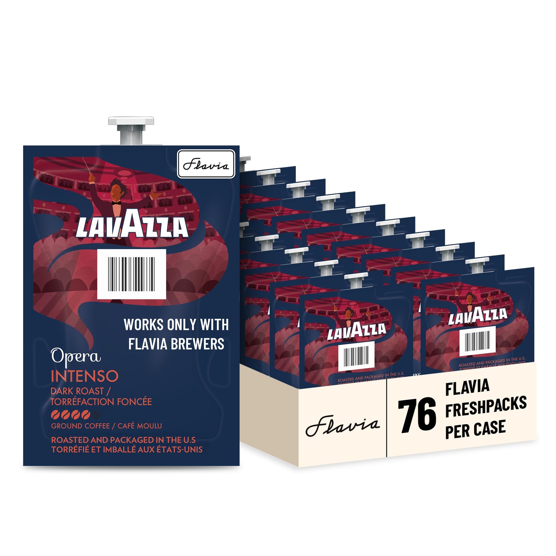 Flavia Lavazza Opera Intenso Coffee Freshpacks works only with Flavia malt-inspired  Dark Roast (Case of 76)