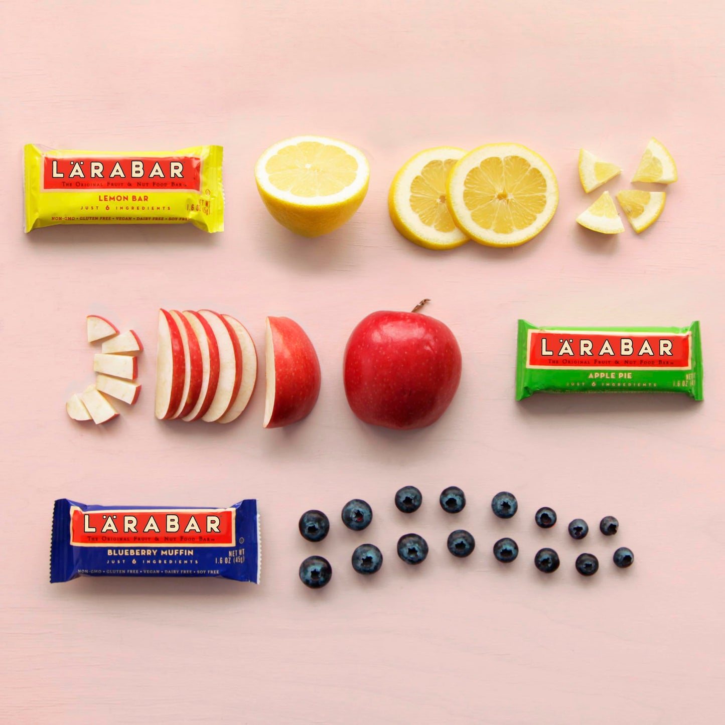 Larabar Variety Pack Blueberry Muffin Lemon Bar Apple Pie Fruit & Nut Bars 18 ct