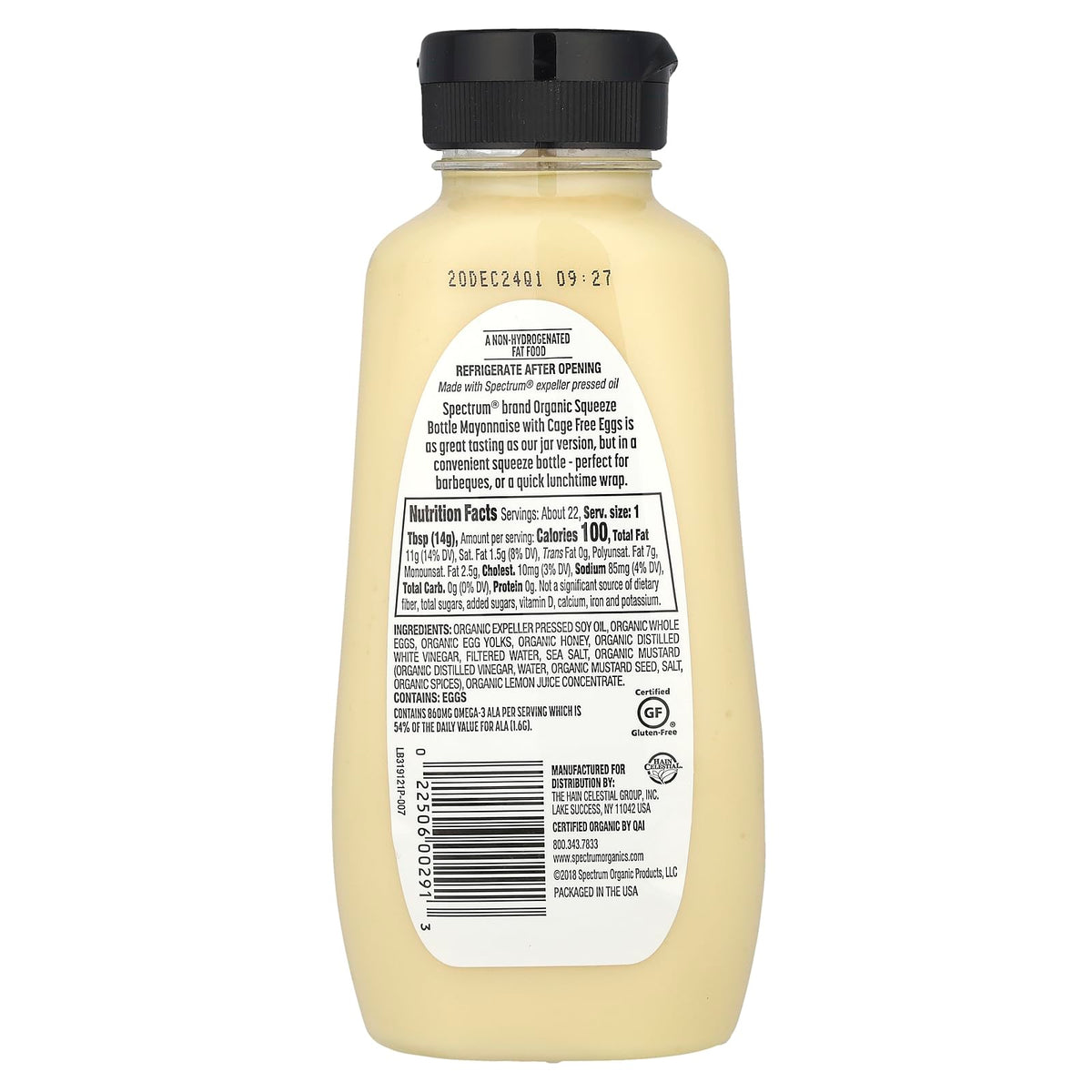 Spectrum Naturals Organic Mayonnaise - 11.25 fl oz