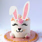 YCTHUNFISH 5 Pack Easter Bunny Cake Toppers, Paper Picks with Eyelashes, Perfect for Kids Birthday and Baby Shower Decorations