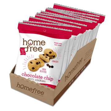 Homefree Mini Chocolate Chip Cookies, Gluten Free, Nut Free, Vegan, Individually Wrapped Packs, School Safe and Allergy Friendly