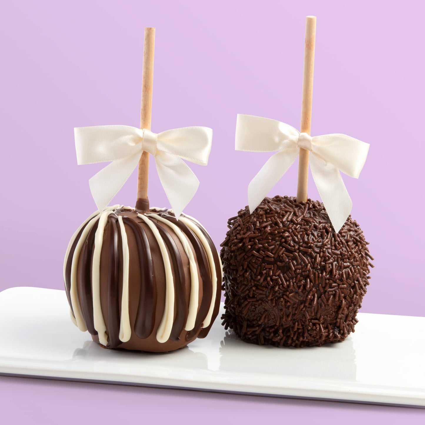 A Gift Inside Milk and Dark Chocolate Covered Caramel Apples Pair