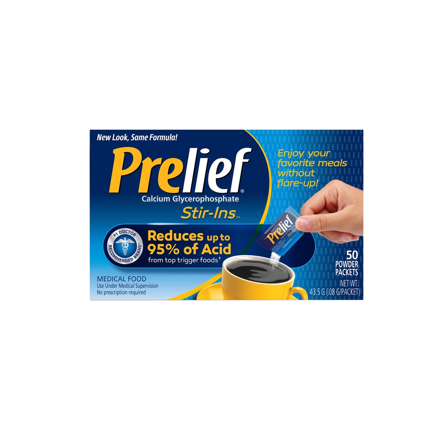 PRELIEF Drink Mix Packets - 50 Count Carton, 1.4 Ounce Pack