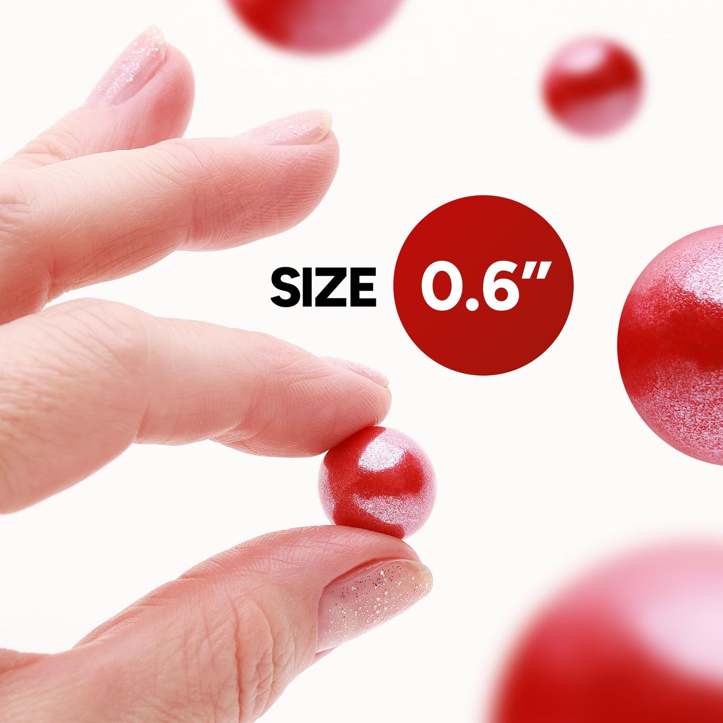 Crafty Confections Shimmer Gumballs - 3.5 oz Cherry Flavored Candy, Pearl Red, 16mm for Gumball Machines and Party Favors