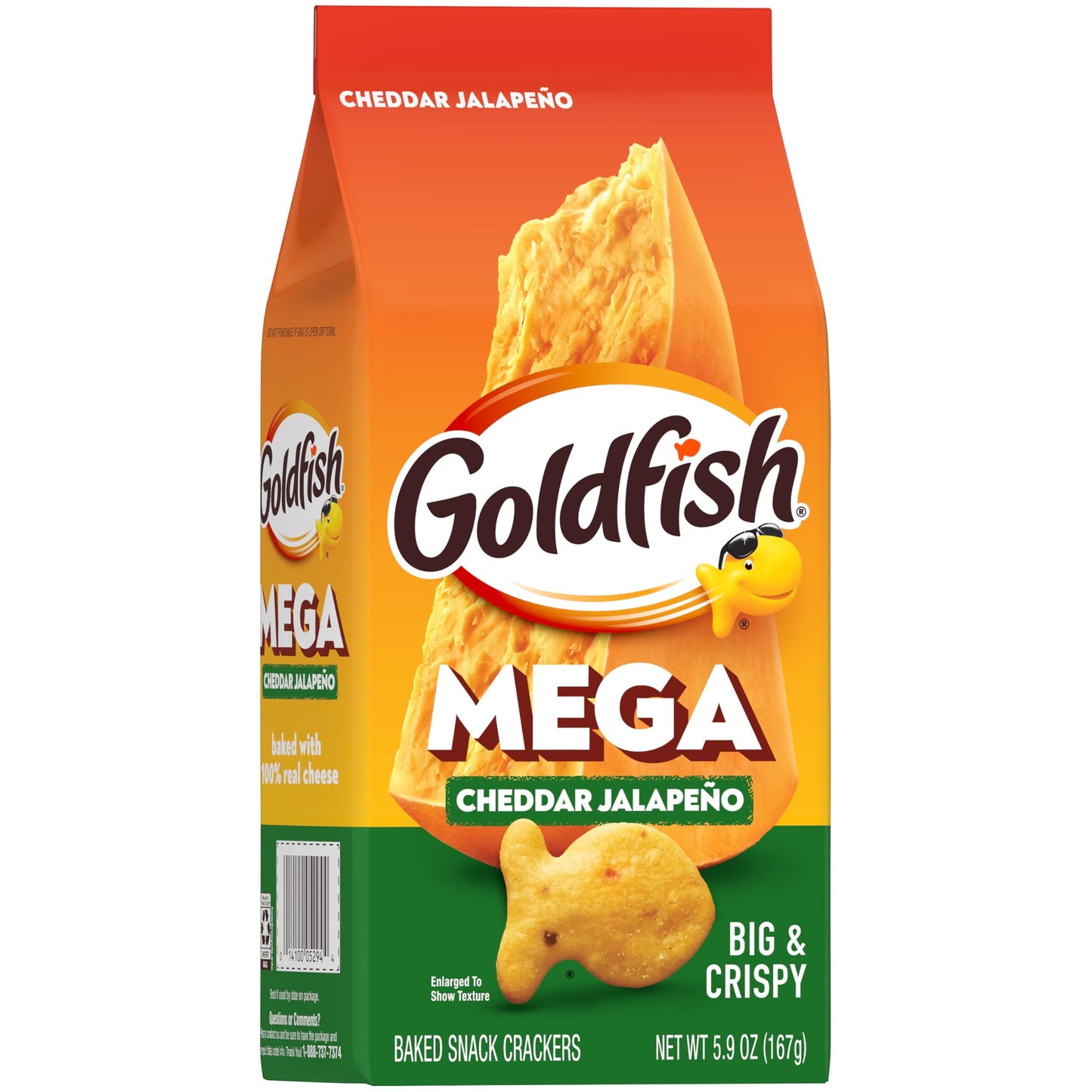 Goldfish Mega Bites Cheddar Jalapeo Crackers, 5.9 Oz Bag